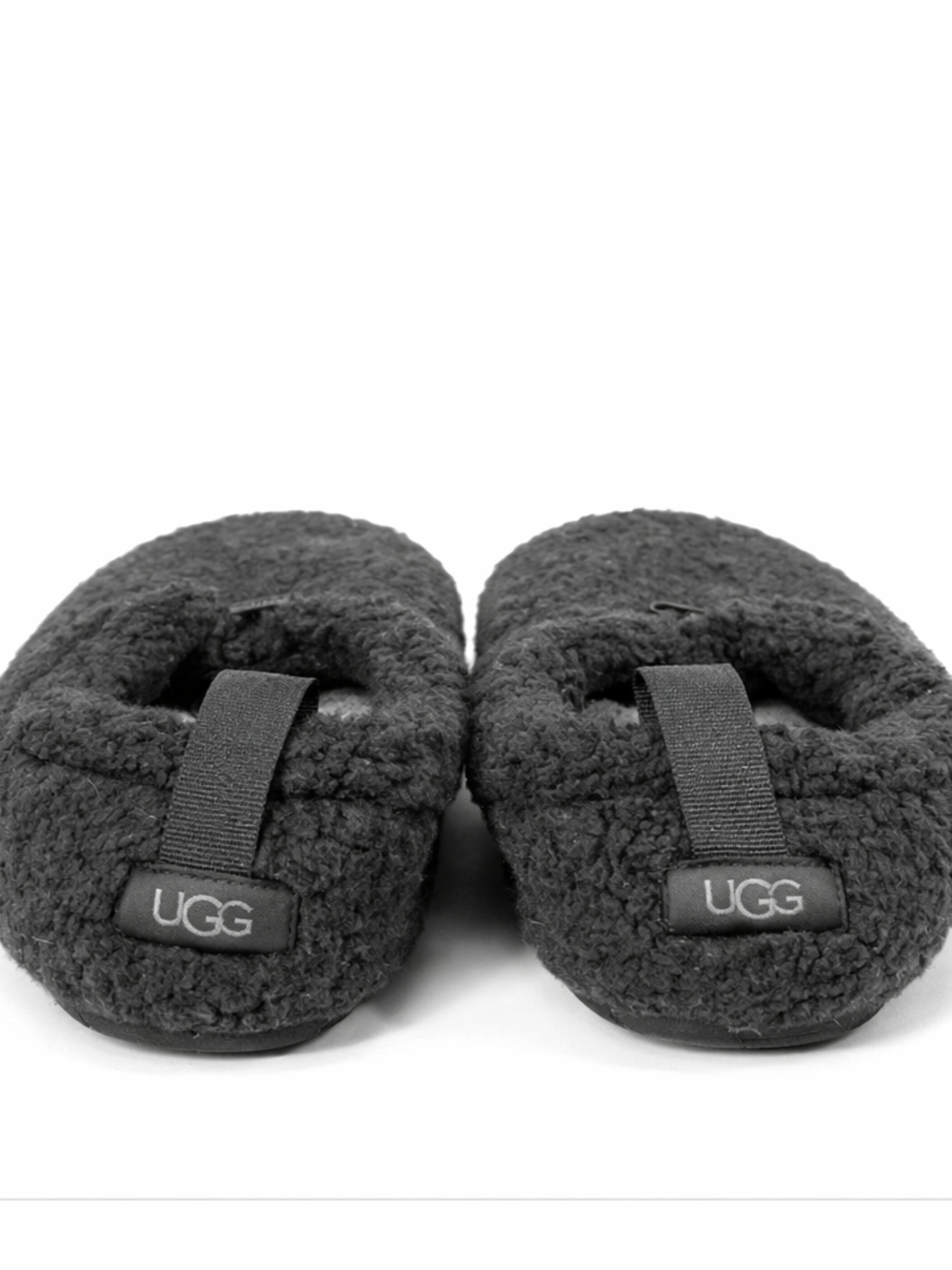 UGG Plush Sherpa Slippers Size 9 Black Cozy Slip On House Shoes Comfort Lounge - Picture 2 of 9